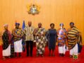 VP Opoku-Agyemang Joins President Mahama to Host Ahafo Regional House of Chiefs at the Presidency